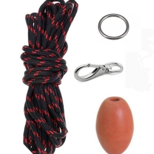 Kit cabo 20mt + boya + anillo + mosqueton