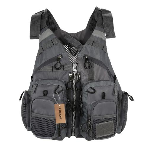 Chaleco Salvavidas Pro con bolsillos - Pochos Fishing - Gris