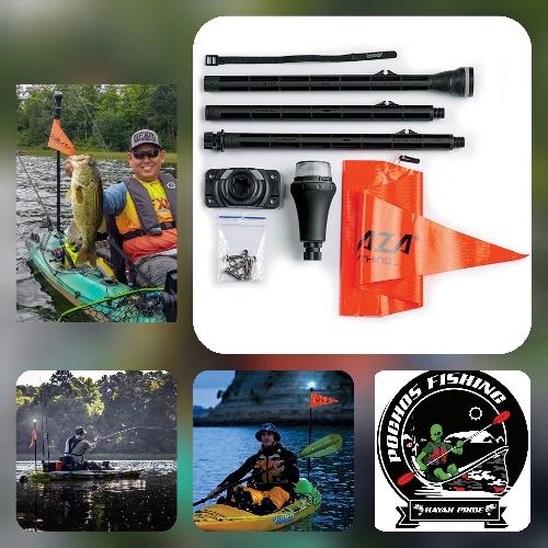 Asta con bandera de seguridad + luminaria / Kayak visibility kit II