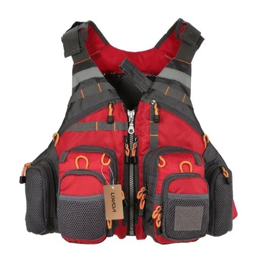 Chaleco Salvavidas Pro con bolsillos Pochos Fishing - Rojo